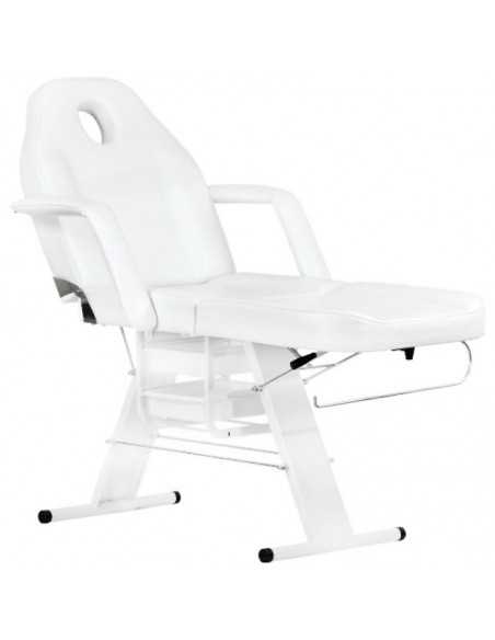 White aesthetic armchair with storage box a202