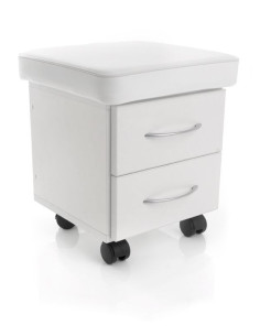 TABORET KOSMETYCZNY DO PEDICURE DWIE SZUFLADY