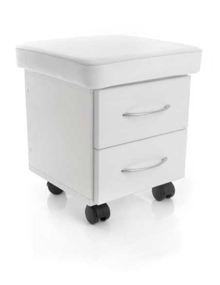 TABORET KOSMETYCZNY DO PEDICURE DWIE SZUFLADY
