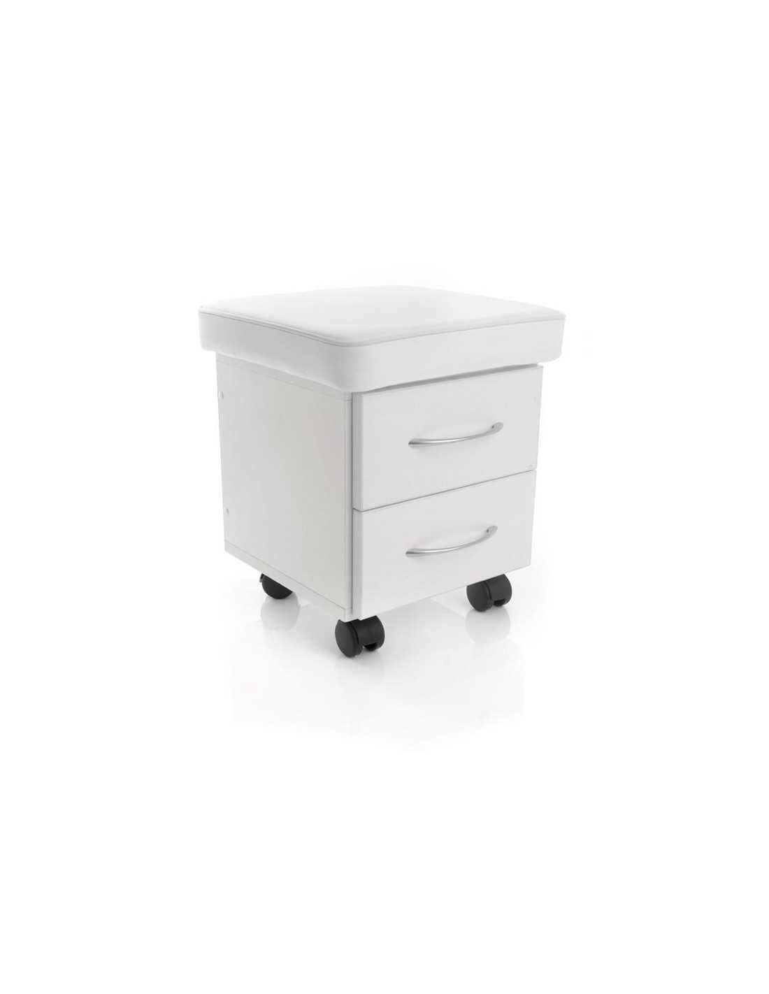 Tabouret de manucure 104916 TABOURET COSMÉTIQUE POUR PÉDICURE DEUX TIROIRS