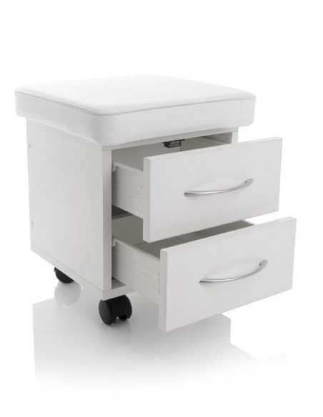 Tabouret manucure 104916 TABORET KOSMETYCZNY DO PEDICURE DWIE SZUFLADY