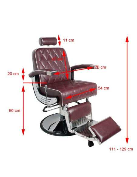 Fauteuil barbier coiffeur imperial bordeaux 