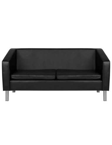 Schwarzes Sofa im Wartezimmer eines Flugzeugs