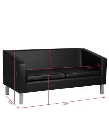 Black flight waiting room sofa