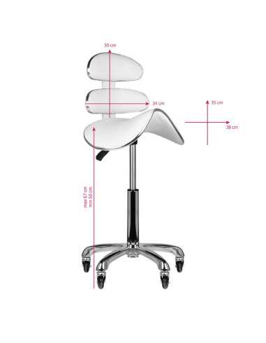 TABORET KOSMETYCZNY VELOCITÀ DEL RULLO AM-880 BIAŁY