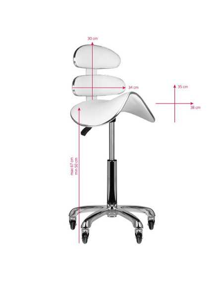 TABORET KOSMETYCZNY ROLL SPEED AM-880 BIAŁY