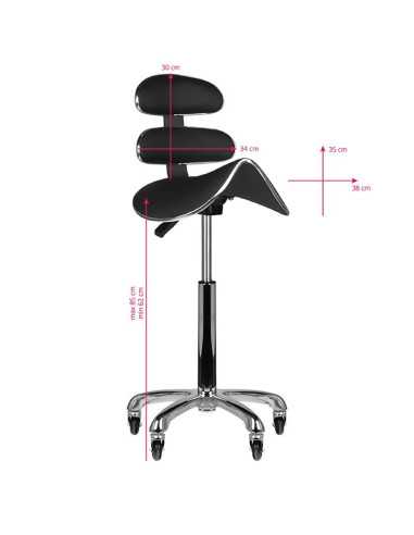  Tabouret à roulettes SPEED AM-880 NOIR HAUT