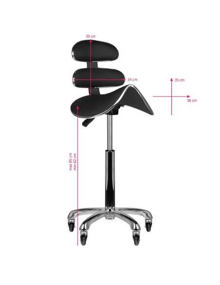  Tabouret à roulettes SPEED AM-880 NOIR HAUT