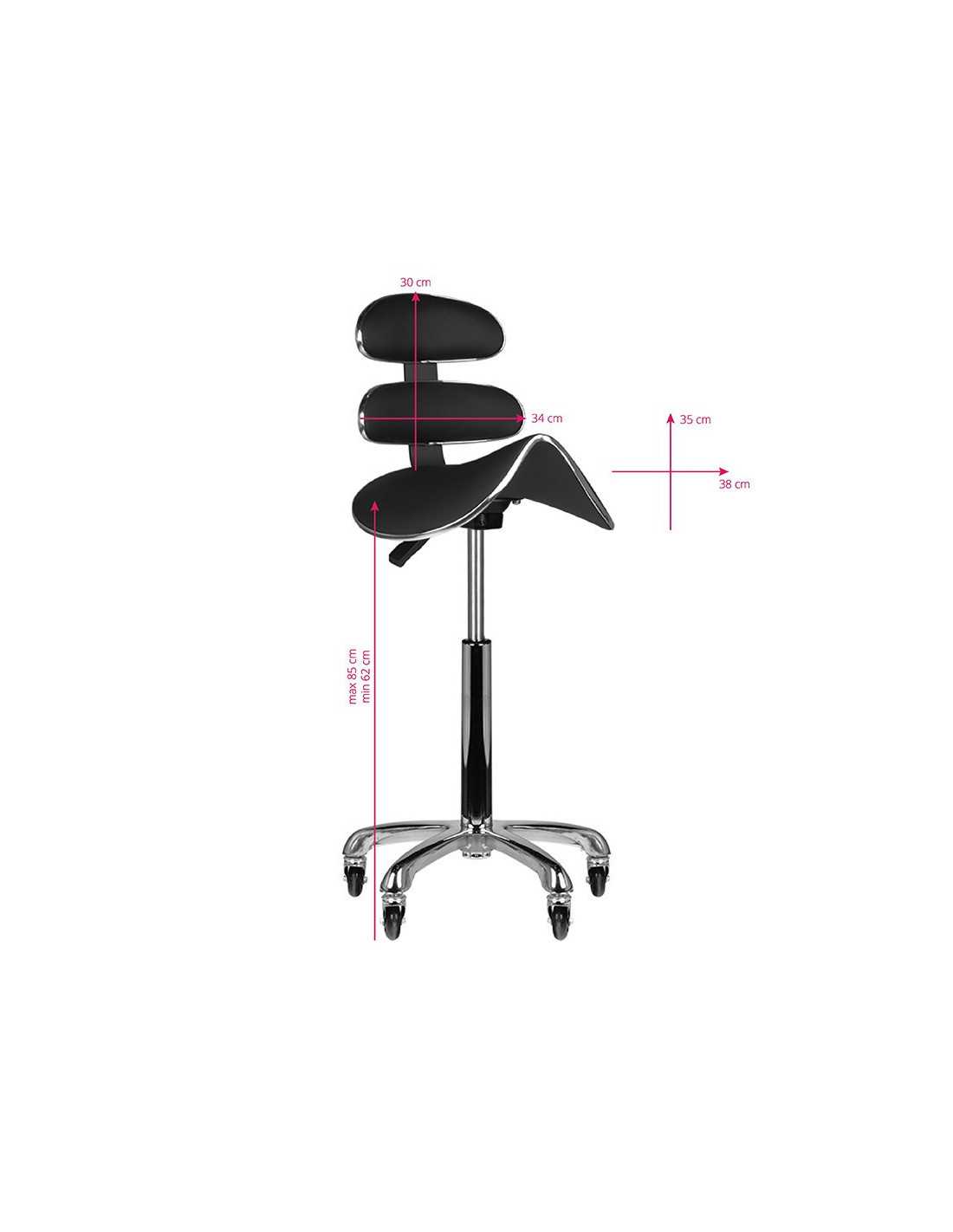  Tabouret à roulettes SPEED AM-880 NOIR HAUT