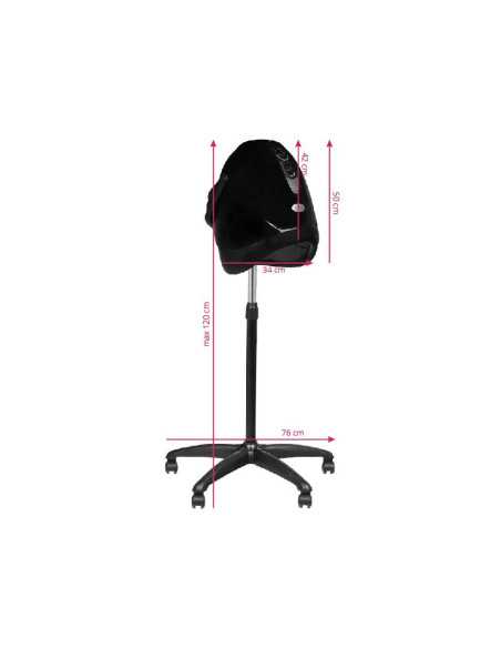 Capacete secador de cabelo no braço dx-w preto 