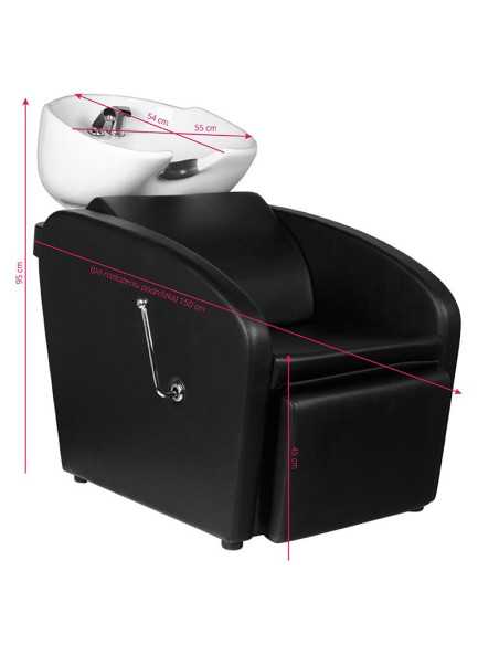 Bacia de shampooing Bergen preta