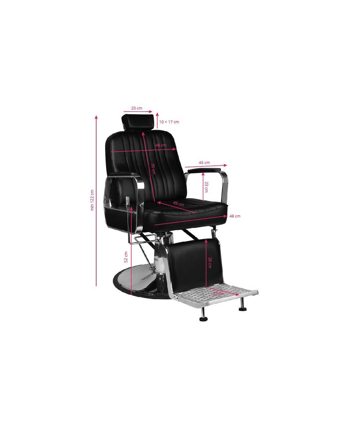 Cadeira de barbeiro Patrizo – Trono másculo e conforto máximo