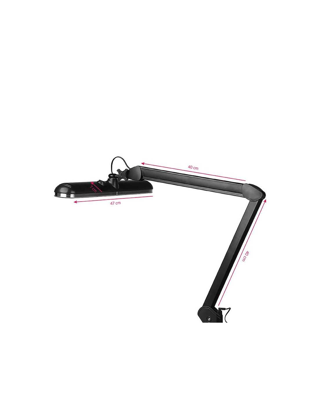 LAMPE D'ATELIER À LED ELEGANTE 801-S AVEC ÉTAU STANDARD, NOIR