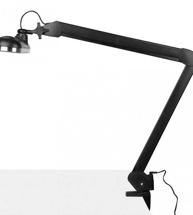 Lampe d'atelier led elegante 801-tl avec un etau reg. intensité et couleur de la lumière noire
