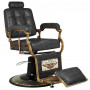 FAUTEUIL DE BARBIER BOSS VIEUX CUIR NOIR 