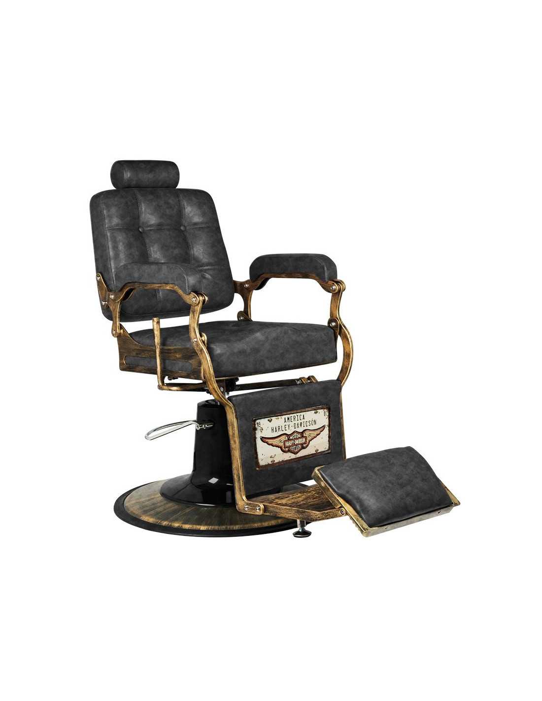 Poltrona da barbiere BOSS Old Black Leather Legend – Vintage & Precision Pro