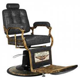 Boss barber chair old black leather  2