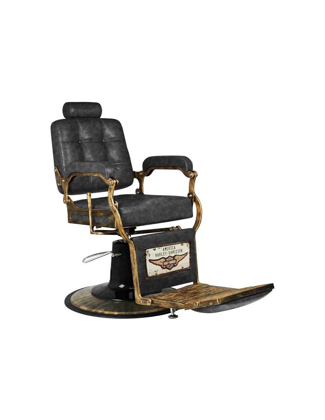 Poltrona da barbiere BOSS Old Black Leather Legend – Vintage & Precision Pro