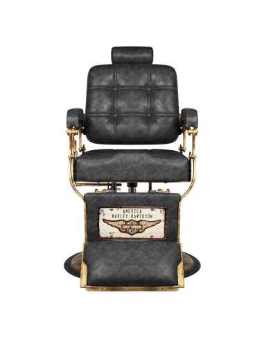 Poltrona da barbiere BOSS Old Black Leather Legend – Vintage & Precision Pro