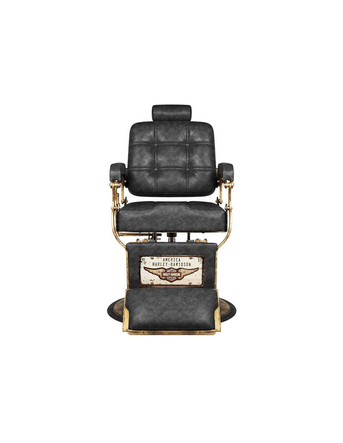 Poltrona da barbiere BOSS Old Black Leather Legend – Vintage & Precision Pro