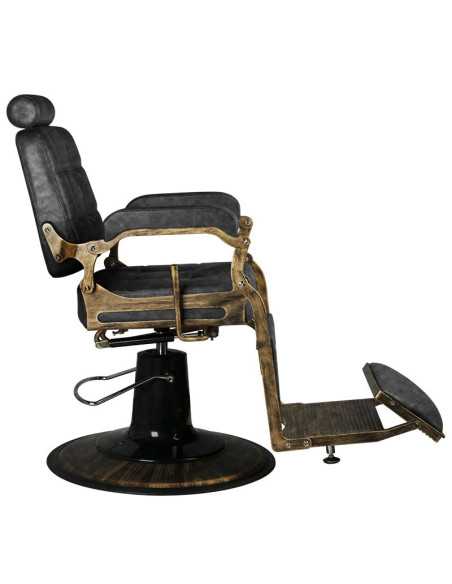 Boss kappersstoel oud zwart leer 