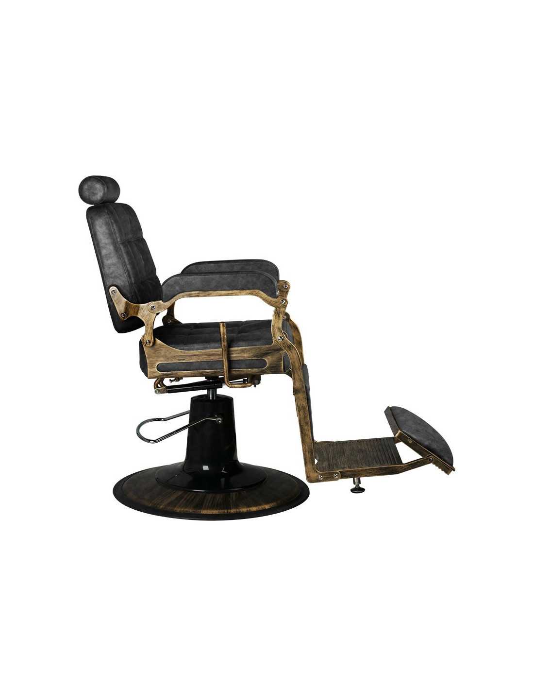 Poltrona da barbiere BOSS Old Black Leather Legend – Vintage & Precision Pro