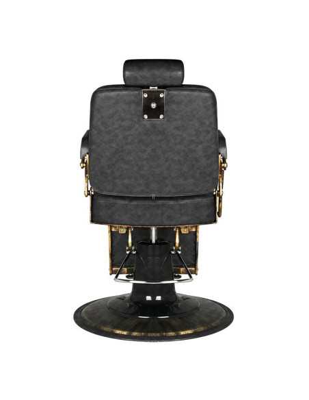 Boss kappersstoel oud zwart leer 