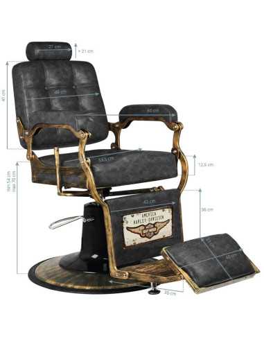 Poltrona da barbiere BOSS Old Black Leather Legend – Vintage & Precision Pro