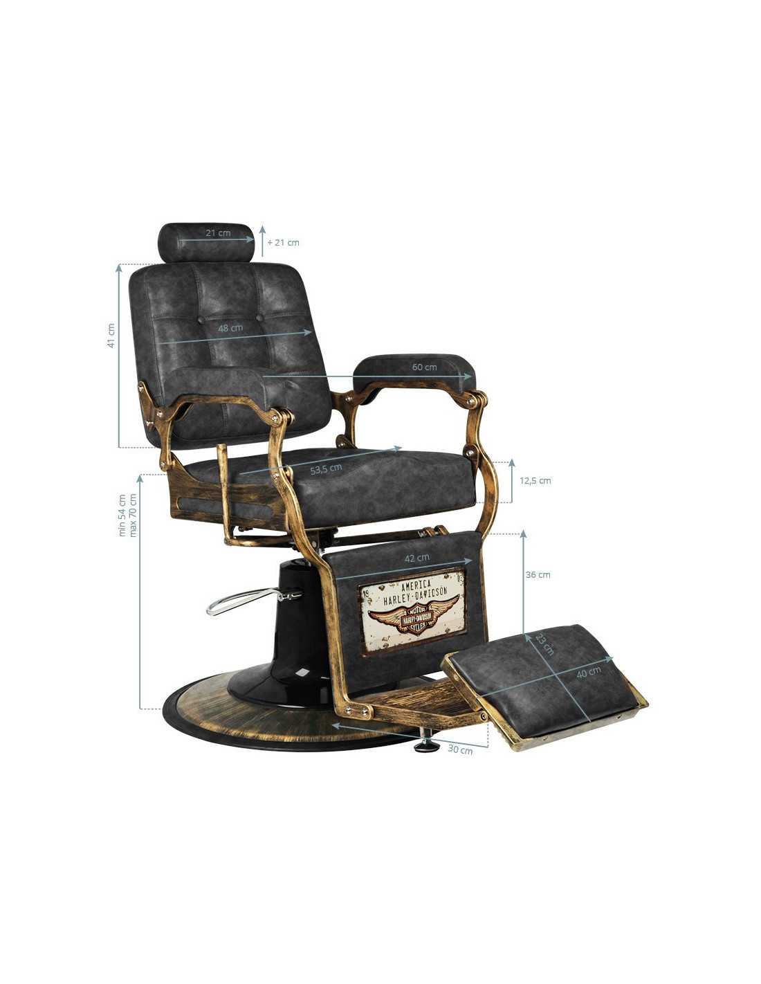 Poltrona da barbiere BOSS Old Black Leather Legend – Vintage & Precision Pro