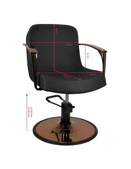 Fauteuil de coiffure bolonia cuivre noir 