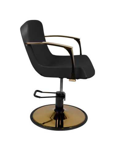 Poltrona da parrucchiere nera oro Bolonia 