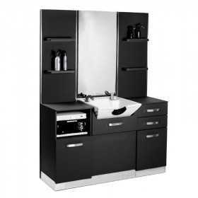 COIFFEUSE BARBIER AVEC LAVABO NOIR 