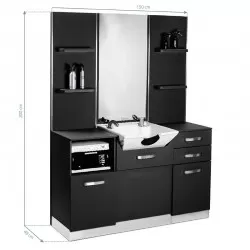 Barber dressing table with black sink