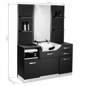 COIFFEUSE BARBIER AVEC LAVABO NOIR