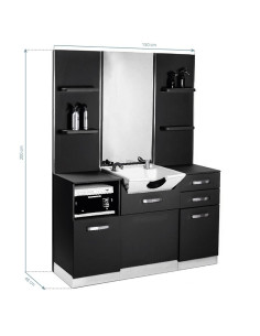 Kapperskaptafel met zwarte spoelbak  2