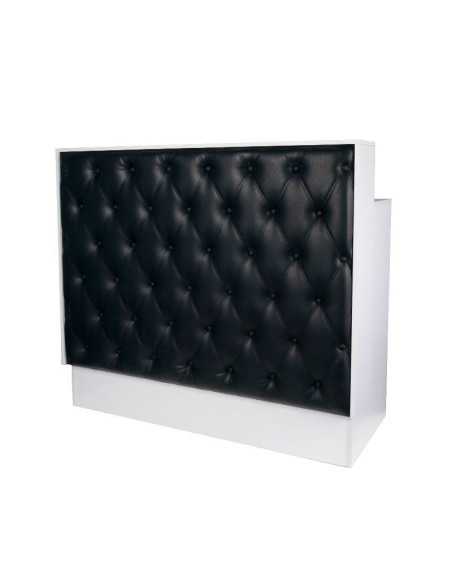 Mostrador de recepción estilo Chesterfield en blanco y negro