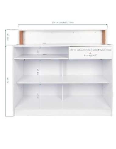 Mostrador de recepción estilo chesterfield blanco 