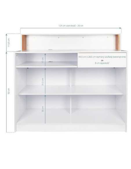 Balcão de recepção estilo Chesterfield branco