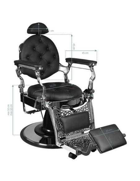 Fauteuil barbier giulio argent noir 