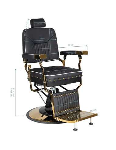Poltrona da barbiere Filippo Gold Black – Elegante trono professionale