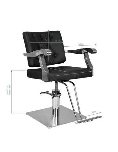 Lyon black hairdressing chair {attributes}