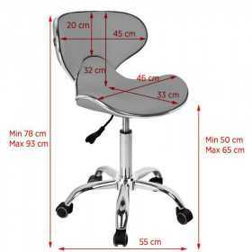 Hocker auf Rollen q-4599 grau