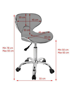 Tabouret à roulettes Q-4599 GRIS 2