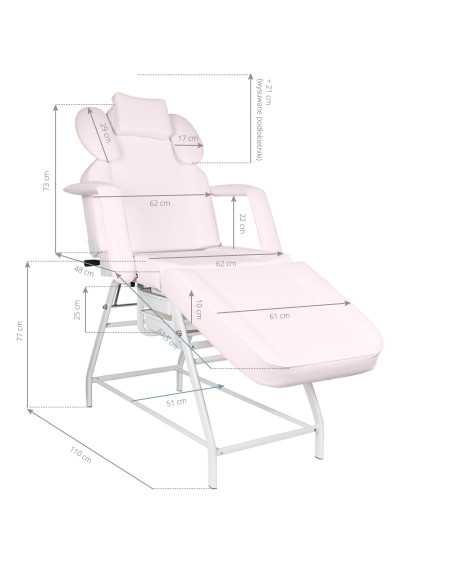 Sillón de tratamiento de pestañas rosa Ivette 