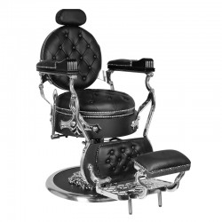 Brivski stol Cesare črno srebrne barve 