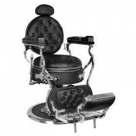 Fauteuil barbier cesare argent noir