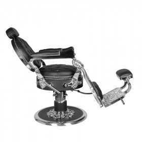 Fauteuil Coiffure Barbier 133780 FAUTEUIL BARBIER CESARE ARGENT NOIR
