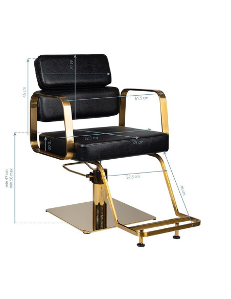 Styling stoel porto zwart goud 