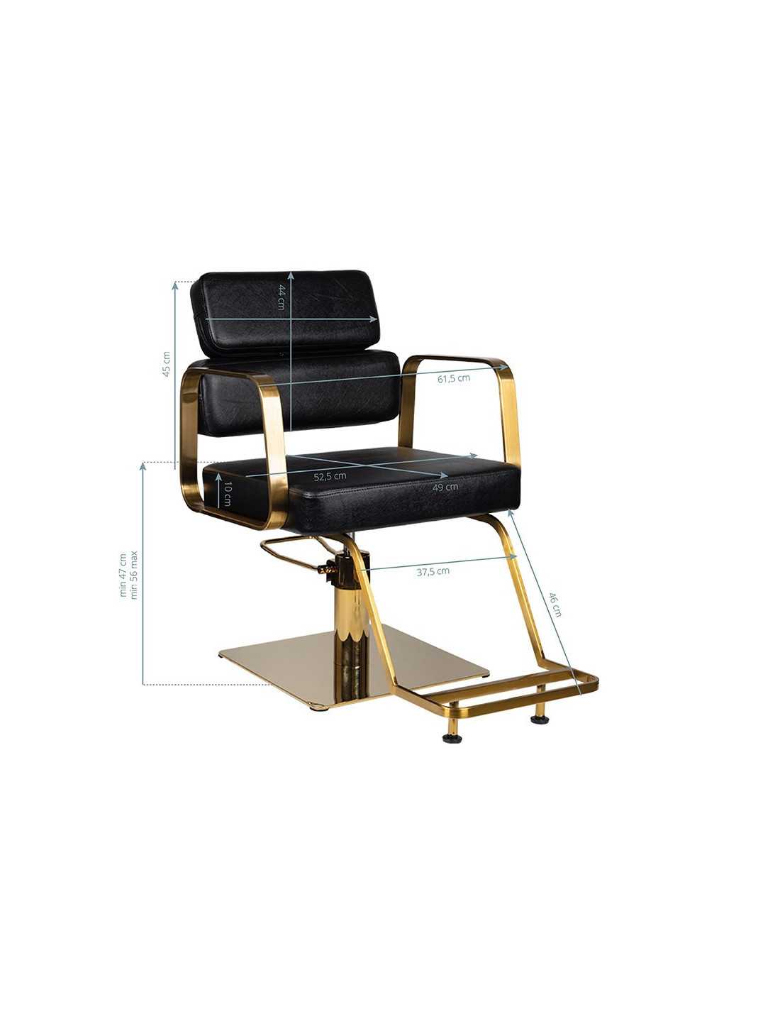 Porto gold black hairdressing chair {attributes}