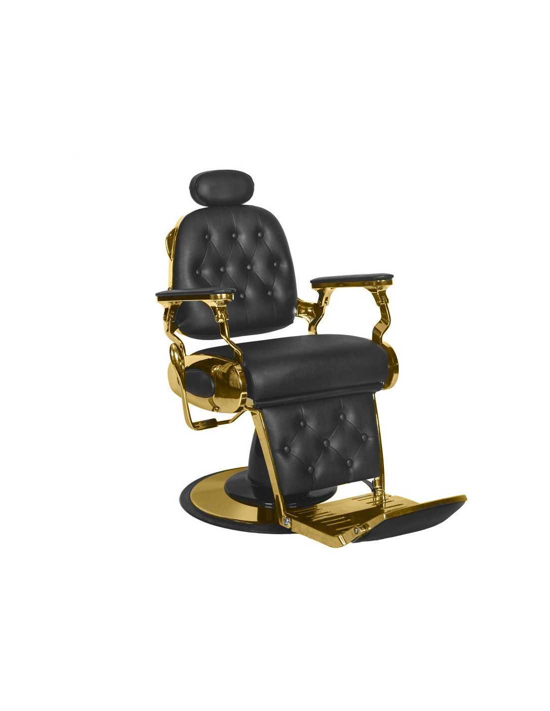 Poltrona da barbiere Francesco Gold & Black – Stile prestigioso e regolazioni professionali